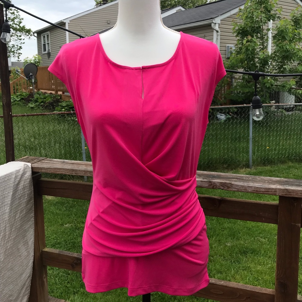 NY&Co Pink Short Sleeve Blouse